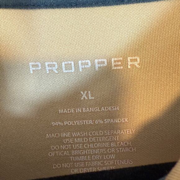 Propper Shirt Mens XL Beige Performance Stretch Polo 1/4 Zip Workwear Uniform - Picture 4 of 8